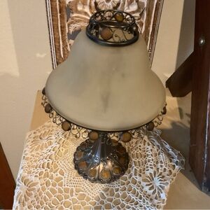 VINTAGE PARIS RETRO CANDLE TEA LAMP.FROSTED GLASS SHADE.